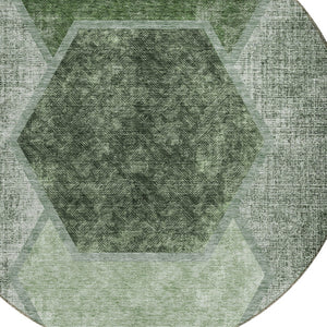 Homeroots 3' Eggplant Purple & Lavender Geometric Washable Indoor-outdoor Area Rug For Stylish Spaces 8' Round Polyester 581331