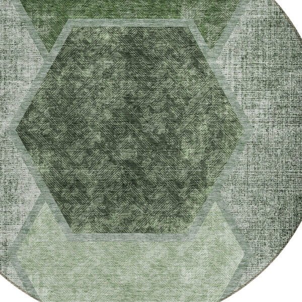 Homeroots 3' Eggplant Purple & Lavender Geometric Washable Indoor-outdoor Area Rug For Stylish Spaces 8' Round Polyester 581331