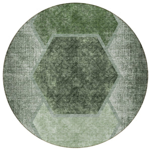 Homeroots 3' Eggplant Purple & Lavender Geometric Washable Indoor-outdoor Area Rug For Stylish Spaces 8' Round Polyester 581331