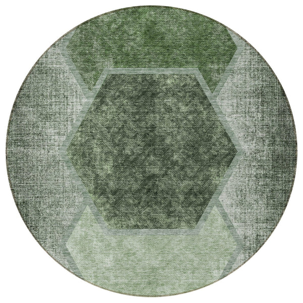 Homeroots 3' Eggplant Purple & Lavender Geometric Washable Indoor-outdoor Area Rug For Stylish Spaces 8' Round Polyester 581331