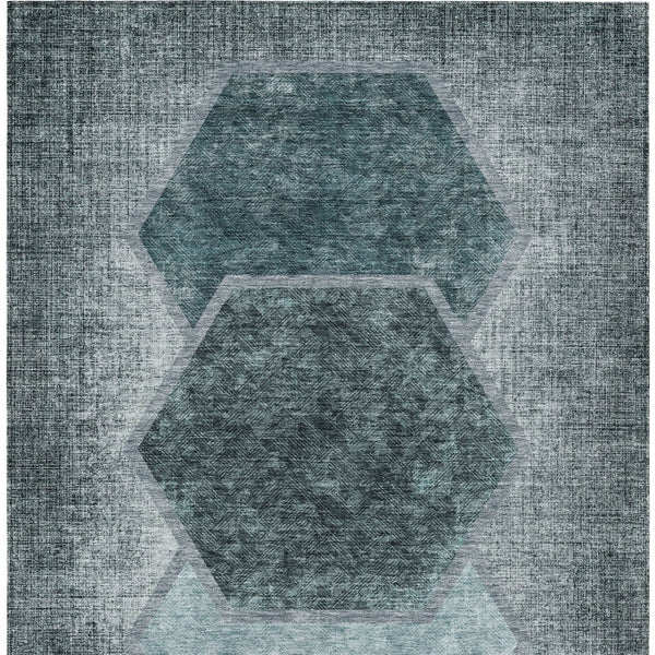 Homeroots 3' Eggplant Purple & Lavender Geometric Washable Indoor-outdoor Area Rug For Stylish Spaces 5' X 8' Polyester 581336