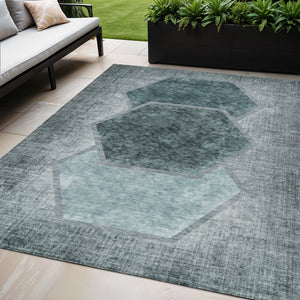 Homeroots 3' Eggplant Purple & Lavender Geometric Washable Indoor-outdoor Area Rug For Stylish Spaces 5' X 8' Polyester 581336