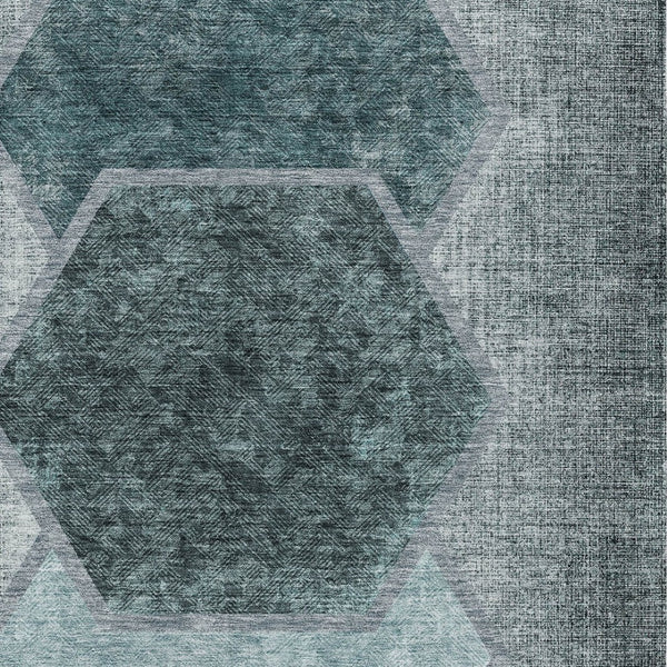 Homeroots 3' Eggplant Purple & Lavender Geometric Washable Indoor-outdoor Area Rug For Stylish Spaces 5' X 8' Polyester 581336