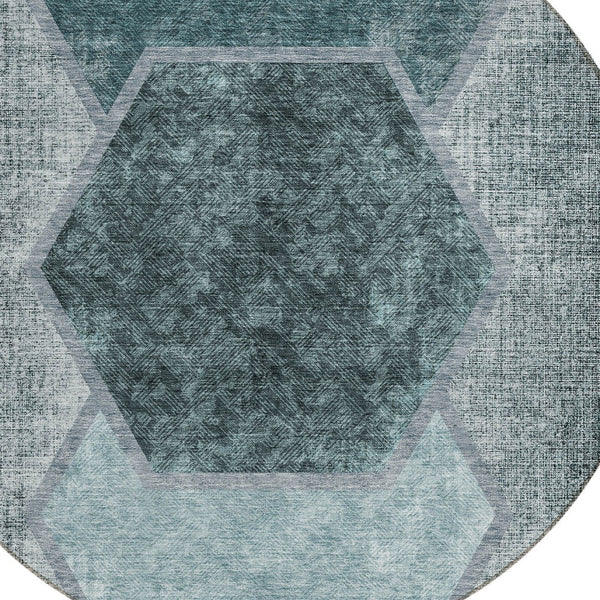 Homeroots 3' Eggplant Purple & Lavender Geometric Washable Indoor-outdoor Area Rug For Stylish Spaces 8' Round Polyester 581337