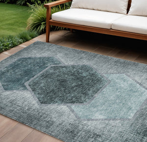 Homeroots 3' Eggplant Purple & Lavender Geometric Washable Indoor-outdoor Area Rug For Stylish Spaces 10' X 14' Polyester 581340