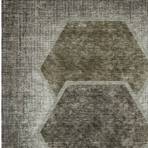 Homeroots 3' Eggplant Purple & Lavender Geometric Washable Indoor-outdoor Area Rug For Stylish Spaces 3' X 5' Polyester 581341