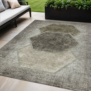 Homeroots 3' Eggplant Purple & Lavender Geometric Washable Indoor-outdoor Area Rug For Stylish Spaces 5' X 8' Polyester 581342