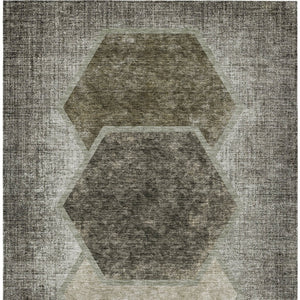 Homeroots 3' Eggplant Purple & Lavender Geometric Washable Indoor-outdoor Area Rug For Stylish Spaces 5' X 8' Polyester 581342