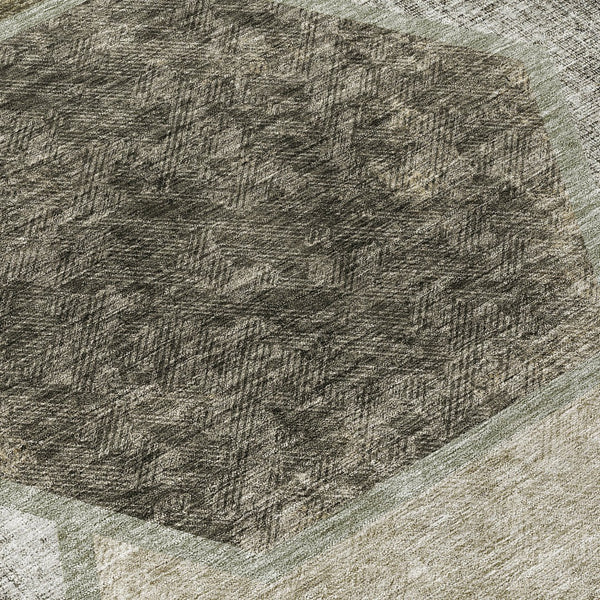 Homeroots 3' Eggplant Purple & Lavender Geometric Washable Indoor-outdoor Area Rug For Stylish Spaces 5' X 8' Polyester 581342