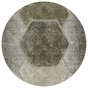 Homeroots 3' Eggplant Purple & Lavender Geometric Washable Indoor-outdoor Area Rug For Stylish Spaces 8' Round Polyester 581343