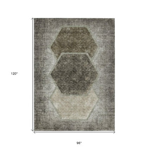 Homeroots 3' Eggplant Purple & Lavender Geometric Washable Indoor-outdoor Area Rug For Stylish Spaces 8' X 10' Polyester 581344