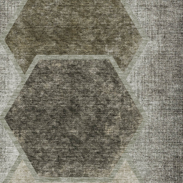 Homeroots 3' Eggplant Purple & Lavender Geometric Washable Indoor-outdoor Area Rug For Stylish Spaces 10' X 14' Polyester 581346