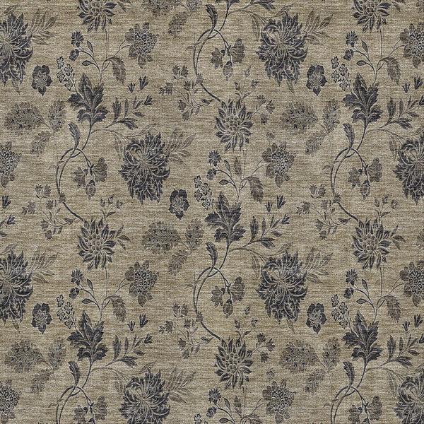 Homeroots 3' Brown Beige Chocolate Floral Rug - Washable Indoor Outdoor Area Rug For Versatile Spaces 3' X 5' Polyester 581347