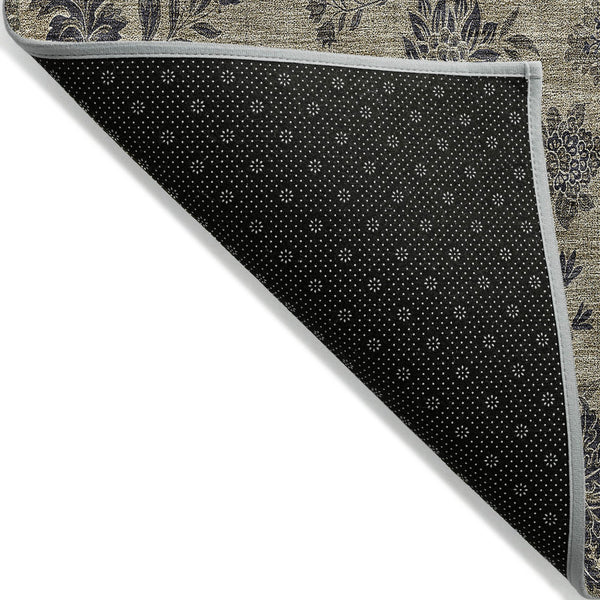 Homeroots 3' Brown Beige Chocolate Floral Rug - Washable Indoor Outdoor Area Rug For Versatile Spaces 5' X 8' Polyester 581348