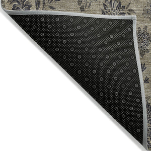 Homeroots 3' Brown Beige Chocolate Floral Rug - Washable Indoor Outdoor Area Rug For Versatile Spaces 8' X 10' Polyester 581350