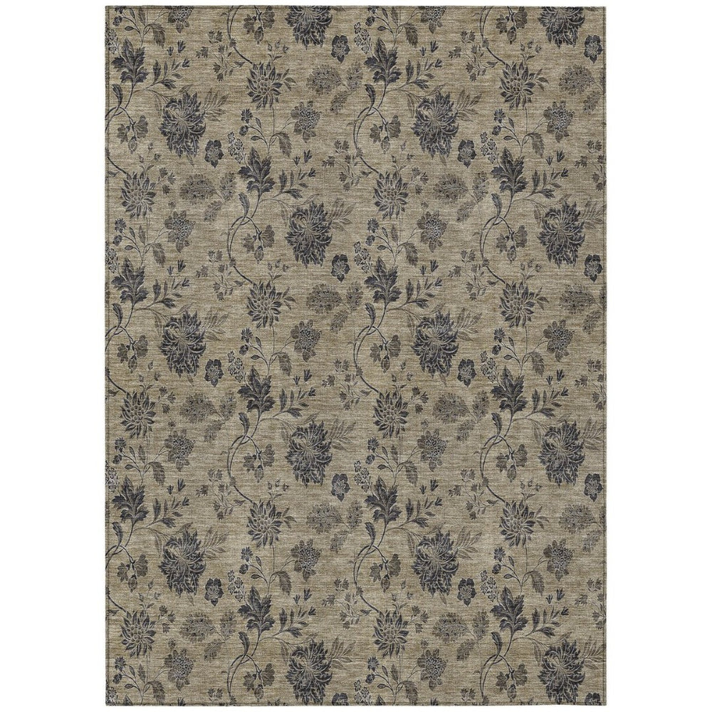 HomeRoots 9' Timeless Floral Washable Area Rug for Indoor and Outdoor Spaces - Durable, Elegant Design 9' X 12' 581351