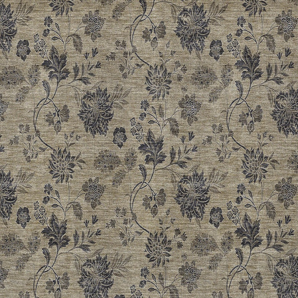 Homeroots 3' Brown Beige Chocolate Floral Rug - Washable Indoor Outdoor Area Rug For Versatile Spaces 10' X 14' Polyester 581352