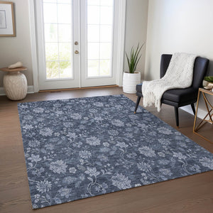Homeroots 3' Brown Beige Chocolate Floral Rug - Washable Indoor Outdoor Area Rug For Versatile Spaces 5' X 8' Polyester 581354