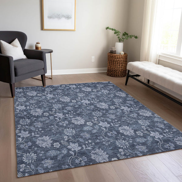 Homeroots 3' Brown Beige Chocolate Floral Rug - Washable Indoor Outdoor Area Rug For Versatile Spaces 5' X 8' Polyester 581354