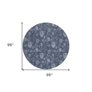 Homeroots 3' Brown Beige Chocolate Floral Rug - Washable Indoor Outdoor Area Rug For Versatile Spaces 8' Round Polyester 581355