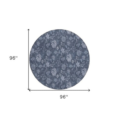 Homeroots 3' Brown Beige Chocolate Floral Rug - Washable Indoor Outdoor Area Rug For Versatile Spaces 8' Round Polyester 581355