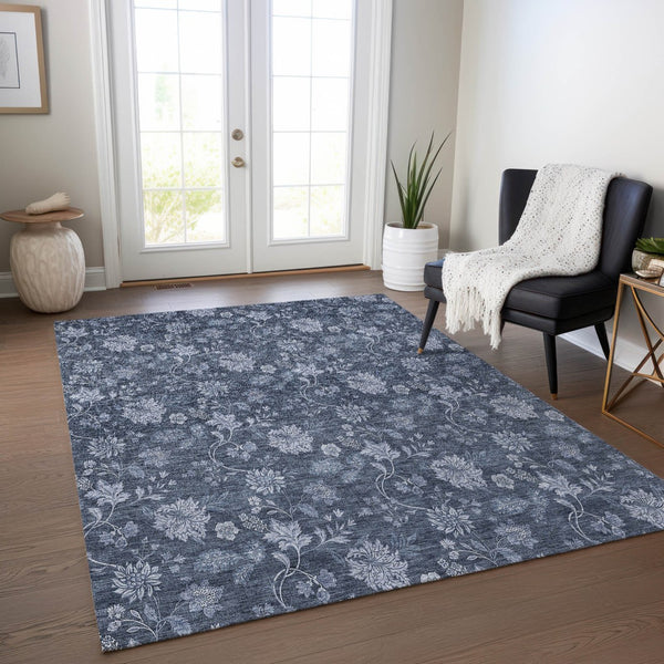 Homeroots 3' Brown Beige Chocolate Floral Rug - Washable Indoor Outdoor Area Rug For Versatile Spaces 9' X 12' Polyester 581357