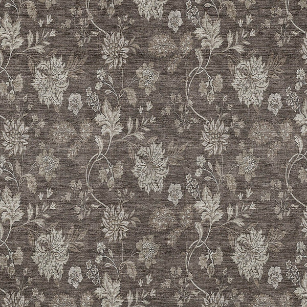 Homeroots 3' Brown Beige Chocolate Floral Rug - Washable Indoor Outdoor Area Rug For Versatile Spaces 3' X 5' Polyester 581359