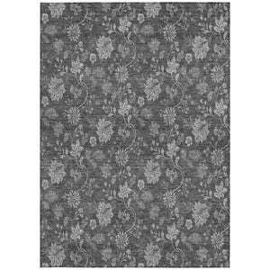 Homeroots 3' Brown Beige Chocolate Floral Rug - Washable Indoor Outdoor Area Rug For Versatile Spaces 3' X 5' Polyester 581365