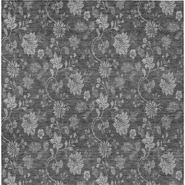Homeroots 3' Brown Beige Chocolate Floral Rug - Washable Indoor Outdoor Area Rug For Versatile Spaces 8' X 10' Polyester 581368