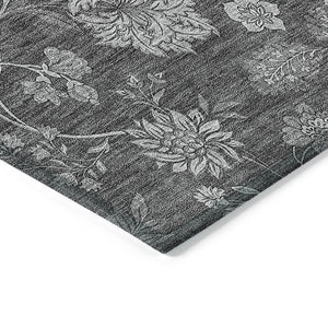 Homeroots 3' Brown Beige Chocolate Floral Rug - Washable Indoor Outdoor Area Rug For Versatile Spaces 9' X 12' Polyester 581369