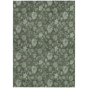 Homeroots 3' Brown Beige Chocolate Floral Rug - Washable Indoor Outdoor Area Rug For Versatile Spaces 3' X 5' Polyester 581371