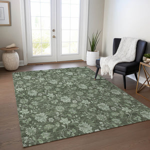 Homeroots 3' Brown Beige Chocolate Floral Rug - Washable Indoor Outdoor Area Rug For Versatile Spaces 3' X 5' Polyester 581371