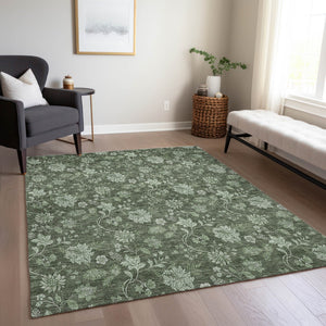 Homeroots 3' Brown Beige Chocolate Floral Rug - Washable Indoor Outdoor Area Rug For Versatile Spaces 3' X 5' Polyester 581371
