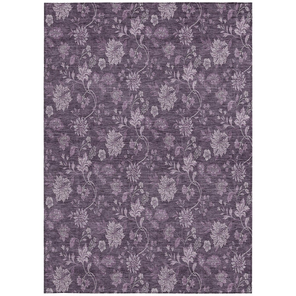 Homeroots 3' Brown Beige Chocolate Floral Rug - Washable Indoor Outdoor Area Rug For Versatile Spaces 5' X 8' Polyester 581378