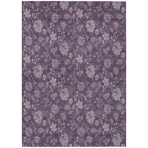 HomeRoots 9' Elegant Floral Area Rug in Plum Purple and Lavender – Durable, Washable for Indoor & Outdoor Use 9' X 12' 581381