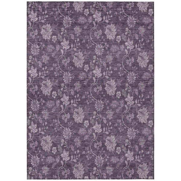 HomeRoots 9' Elegant Floral Area Rug in Plum Purple and Lavender – Durable, Washable for Indoor & Outdoor Use 9' X 12' 581381