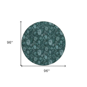 Homeroots 3' Brown Beige Chocolate Floral Rug - Washable Indoor Outdoor Area Rug For Versatile Spaces 8' Round Polyester 581385