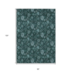 Homeroots 3' Brown Beige Chocolate Floral Rug - Washable Indoor Outdoor Area Rug For Versatile Spaces 8' X 10' Polyester 581386