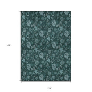 Homeroots 3' Brown Beige Chocolate Floral Rug - Washable Indoor Outdoor Area Rug For Versatile Spaces 10' X 14' Polyester 581388