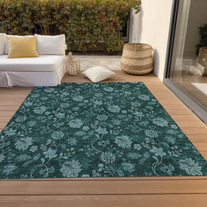 Homeroots 3' Brown Beige Chocolate Floral Rug - Washable Indoor Outdoor Area Rug For Versatile Spaces 10' X 14' Polyester 581388