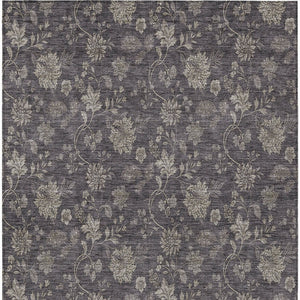 Homeroots 3' Brown Beige Chocolate Floral Rug - Washable Indoor Outdoor Area Rug For Versatile Spaces 5' X 8' Polyester 581390