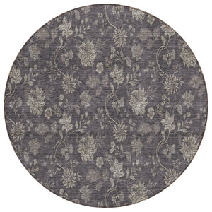 HomeRoots 5' Elegant Floral Area Rug – Durable, Washable for Indoor & Outdoor Use, Perfect for High-Traffic Areas 8' Round 581391