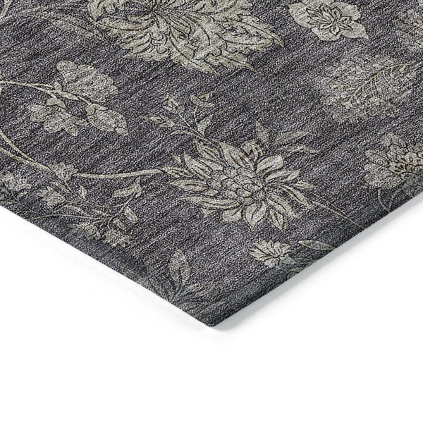 Homeroots 3' Brown Beige Chocolate Floral Rug - Washable Indoor Outdoor Area Rug For Versatile Spaces 8' X 10' Polyester 581392