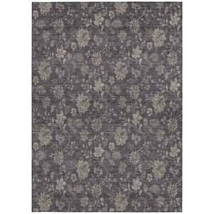 Homeroots 3' Brown Beige Chocolate Floral Rug - Washable Indoor Outdoor Area Rug For Versatile Spaces 9' X 12' Polyester 581393