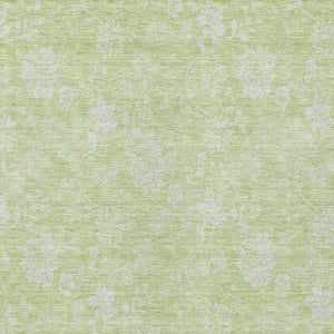 Homeroots 3' Artichoke Green Floral Washable Area Rug - Perfect For Indoor & Outdoor Spaces, Stain Resistant 3' X 5' Polyester 581395