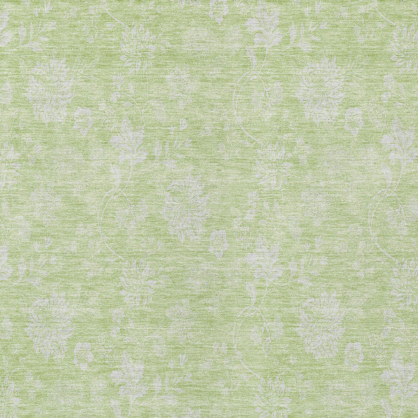 Homeroots 3' Artichoke Green Floral Washable Area Rug - Perfect For Indoor & Outdoor Spaces, Stain Resistant 3' X 5' Polyester 581395