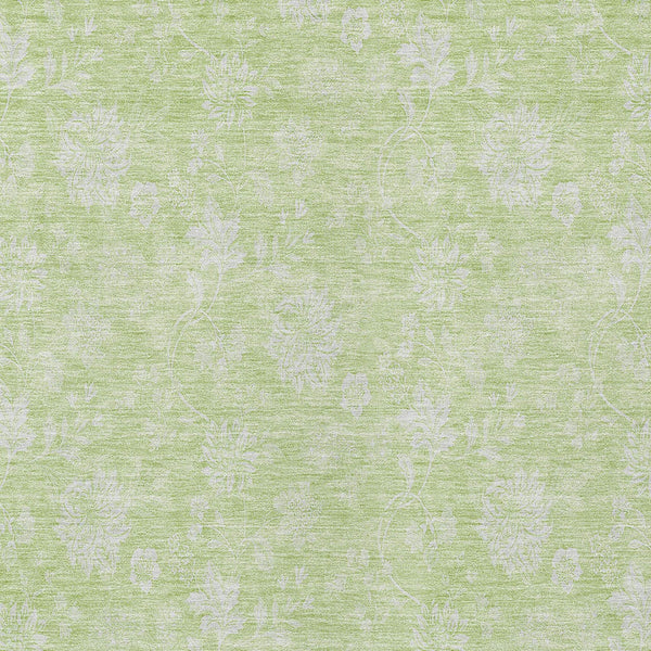 Homeroots 3' Artichoke Green Floral Washable Area Rug - Perfect For Indoor & Outdoor Spaces, Stain Resistant 5' X 8' Polyester 581396