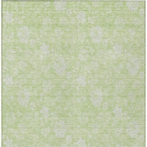 Homeroots 3' Artichoke Green Floral Washable Area Rug - Perfect For Indoor & Outdoor Spaces, Stain Resistant 5' X 8' Polyester 581396