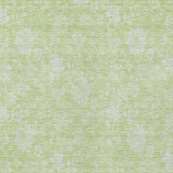 Homeroots 3' Artichoke Green Floral Washable Area Rug - Perfect For Indoor & Outdoor Spaces, Stain Resistant 8' X 10' Polyester 581398