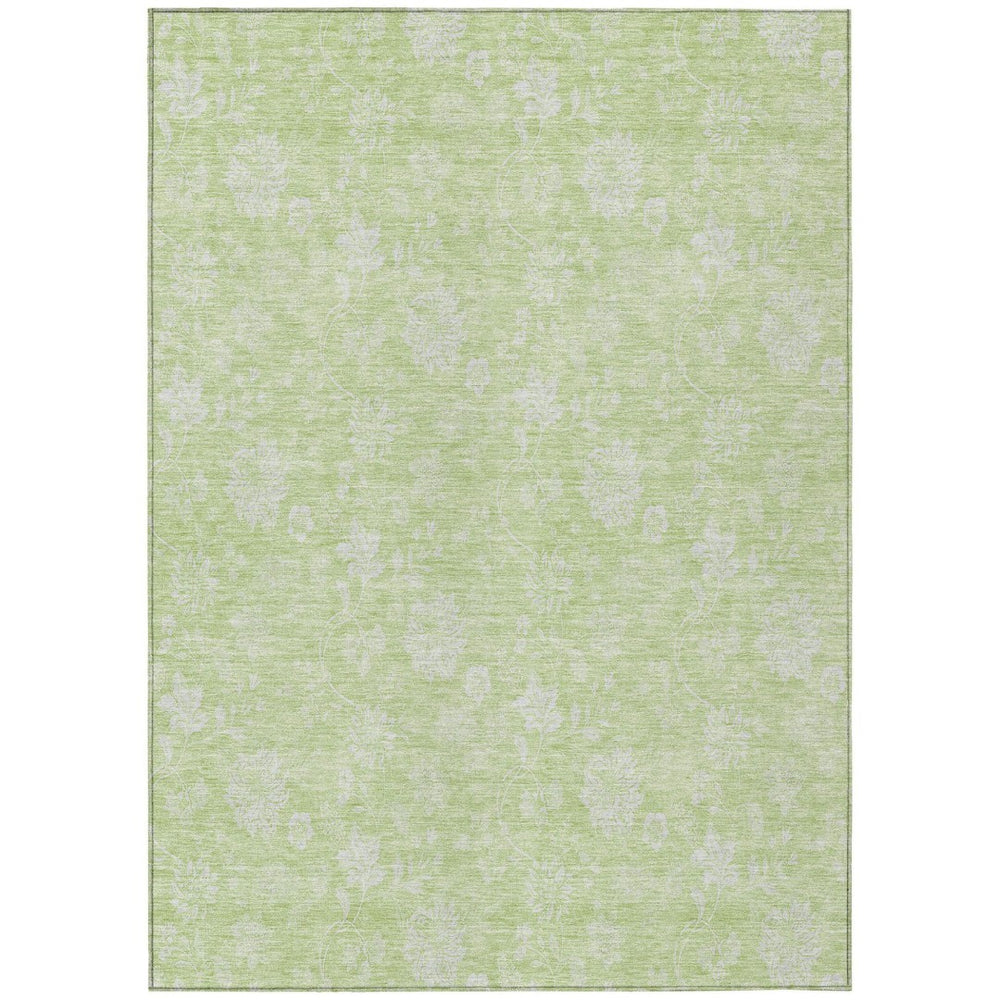 HomeRoots 9' Artichoke Green Floral Washable Area Rug for Indoor and Outdoor Use - Durable & Stylish Décor 9' X 12' 581399